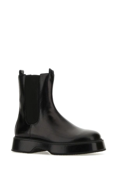 Shop Ami Alexandre Mattiussi Ami Man Black Leather Ankle Boots