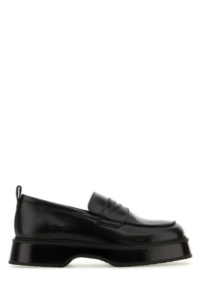 Shop Ami Alexandre Mattiussi Ami Man Black Leather Loafers