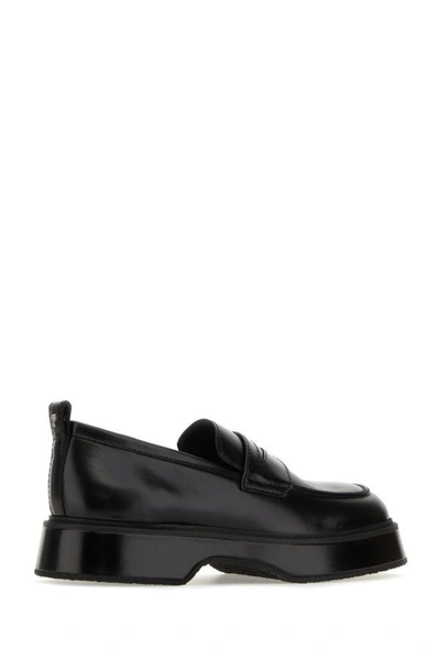 Shop Ami Alexandre Mattiussi Ami Man Black Leather Loafers