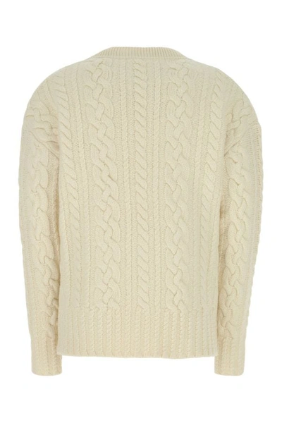 Shop Ami Alexandre Mattiussi Ami Man Ivory Wool Cardigan In White