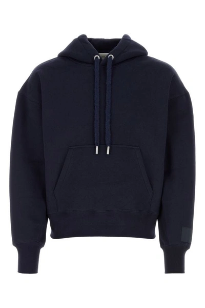 Shop Ami Alexandre Mattiussi Ami Man Midnight Blue Cotton Blend Sweatshirt