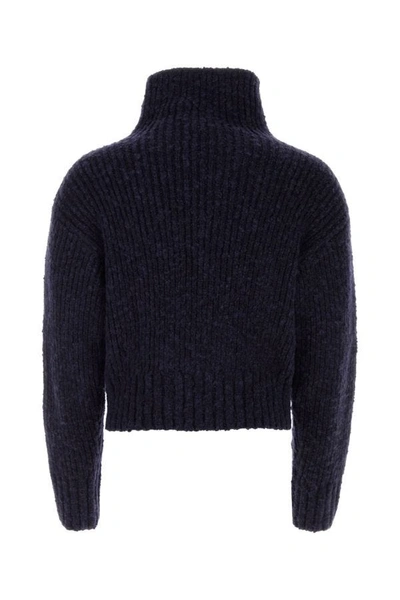Shop Ami Alexandre Mattiussi Ami Man Midnight Blue Wool Blend Sweater