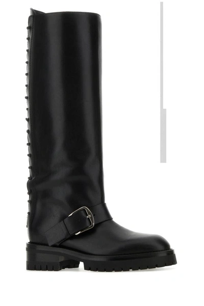 Shop Ann Demeulemeester Woman Black Leather Ans Boots
