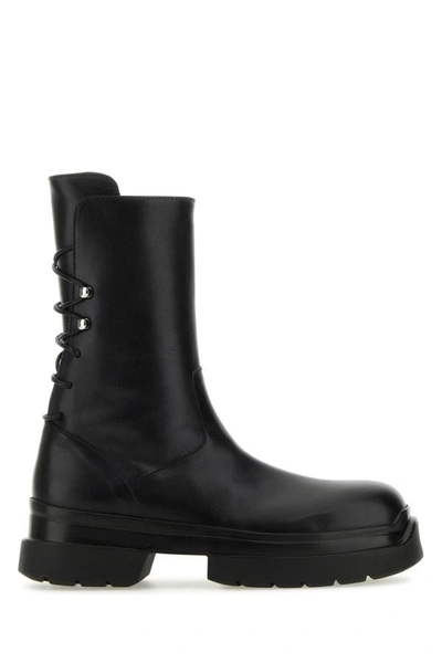 Shop Ann Demeulemeester Woman Black Leather Kole Ankle Boots