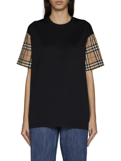 Shop Burberry T-shirts And Polos In Black