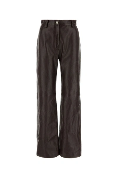 Shop Magda Butrym Woman Dark Brown Leather Pant