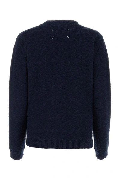 Shop Maison Margiela Woman Dark Blue Cotton Blend Sweater