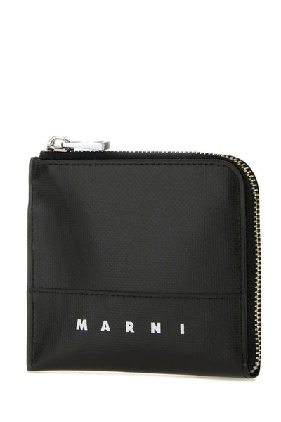 Shop Marni Man Black Polyester Wallet