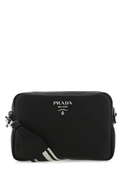 Shop Prada Woman Black Leather Crossbody Bag