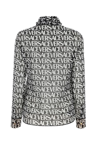 Shop Versace Woman Printed Crepe Shirt In Multicolor
