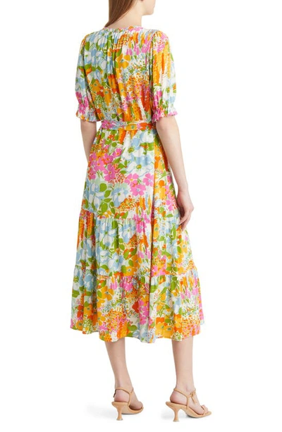 Shop Rails Eliana Floral Tie Waist Midi Dress In Day Garden