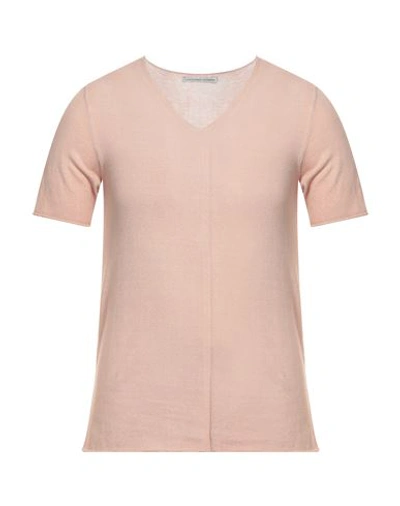 Shop Grey Daniele Alessandrini Man Sweater Blush Size 44 Cotton In Pink