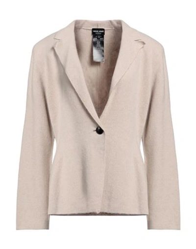 Shop Giorgio Armani Woman Blazer Beige Size 14 Cashmere