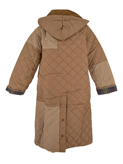 Shop Barbour X Ganni Quilted Burghley Jacket In Beige