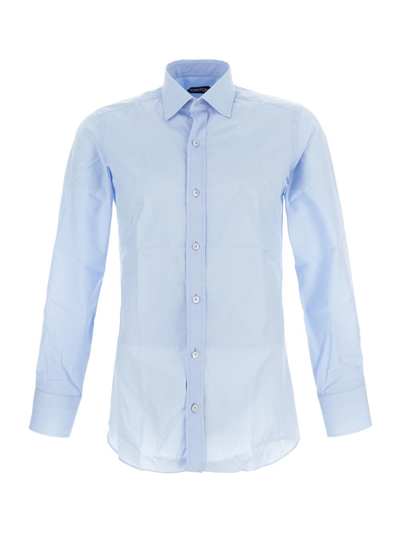 Shop Tom Ford Cotton Shirt In Blue