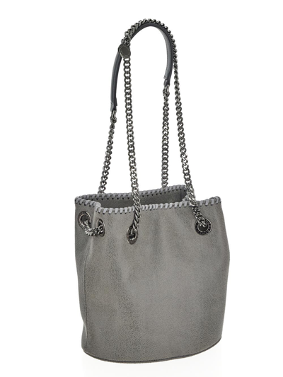 Shop Stella Mccartney Chain Strap Bucket Bag In Grey