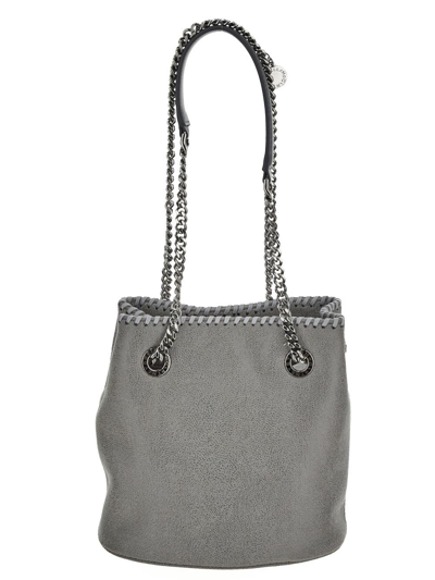 Shop Stella Mccartney Chain Strap Bucket Bag In Grey