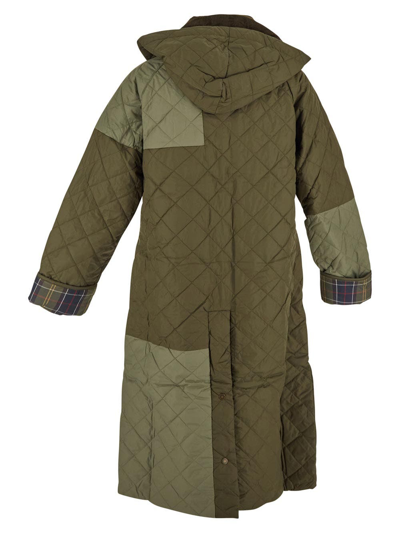 Shop Barbour X Ganni Quilted Burghley Jacket In Green