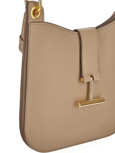 Shop Tom Ford T-charm Shoulder Bag In Beige