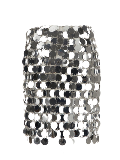 Shop Rabanne Sequin-embellished Mini Skirt In Metallic