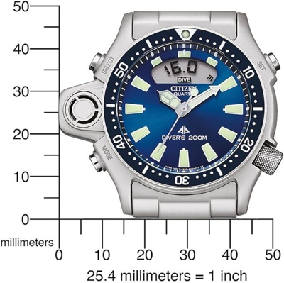 Pre-owned Citizen Jp2000-67l Aqualand 44mm Blue Dial 200m Diver's Quartz Watch -