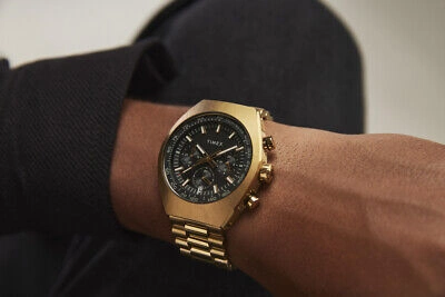 Pre-owned Timex Gold Mens Chronograph Watch Legacy Tw2w22100