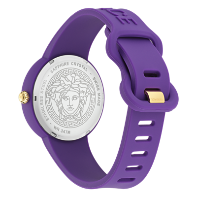 Pre-owned Versace Purple Unisexs Analogue Watch Medusa Pop Ve6g00823
