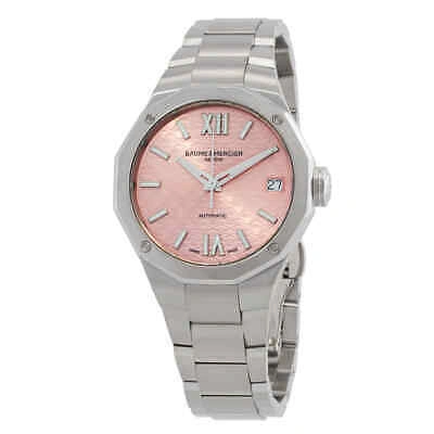 Pre-owned Baume & Mercier Baume Et Mercier Riviera Automatic Pink Dial Ladies Watch M0a10675
