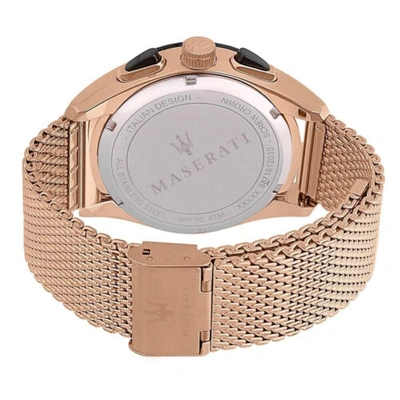 Pre-owned Maserati Traguardo Rose Gold Stainless Steel Case & Strap Men Watch. R8873612011