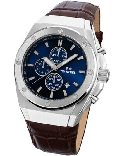 Pre-owned Tw Steel Tw-steelce4107 Ceo Tech Chronograph Mens Watch 44mm 10atm