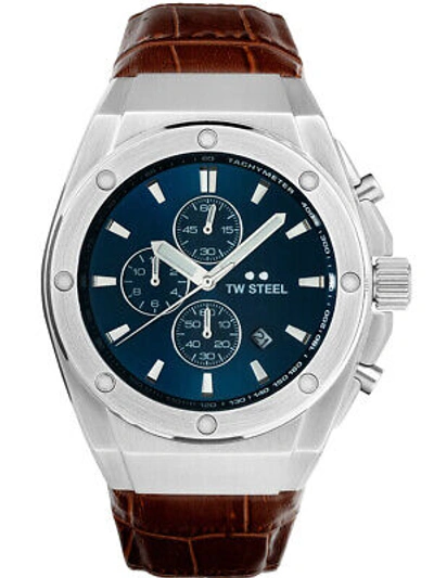 Pre-owned Tw Steel Tw-steelce4107 Ceo Tech Chronograph Mens Watch 44mm 10atm