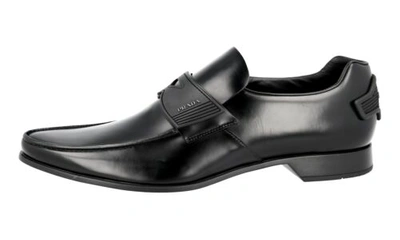 Pre-owned Prada Auth Luxury  Business Shoes 2dg094 Black Leather