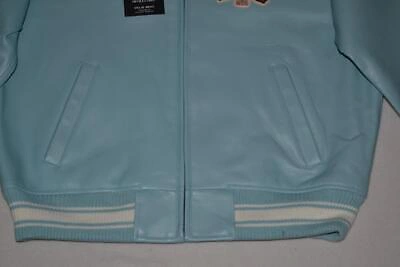 Pre-owned Avirex Authentic  Icon Leather A1 Bomber Jacket Mens Glacier Blue All Sizes