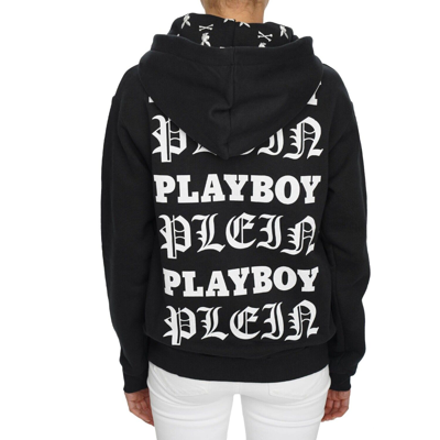 Pre-owned Philipp Plein X Playboy Lips Smoking Crystal Bunny Hoody Sweater Black 08480