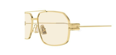 Pre-owned Bottega Veneta Bv1128s 006 Gold/yellow Caravan Unisex Sunglasses