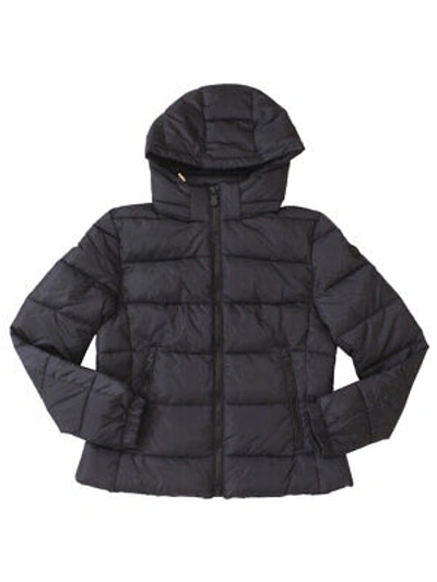 Pre-owned Save The Duck Women's Mega Sporty-look Hooded Long Sleeve Puffer Jacket In Black