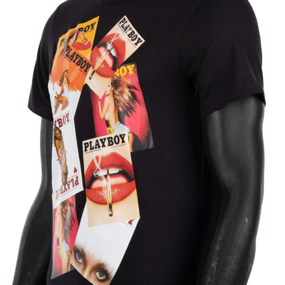 Pre-owned Philipp Plein X Playboy Magazine Covers T-shirt With Crystals Logo Black 08406