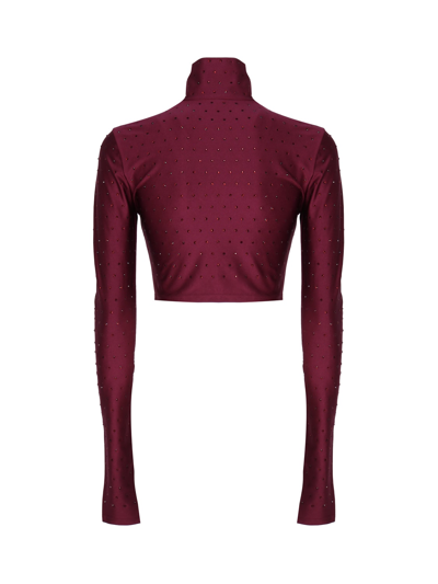 Shop The Andamane Crop Top With Decoration In Bordeaux