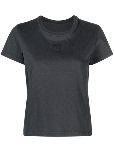 Shop Alexander Wang Embossed Logo T-shirt Clothing In Grey