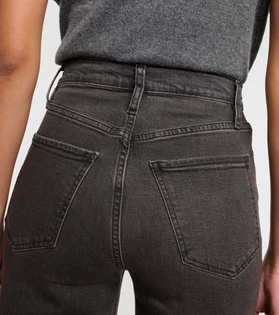 Frame Le Palazzo Cropped Raw Hem Jeans In Grey