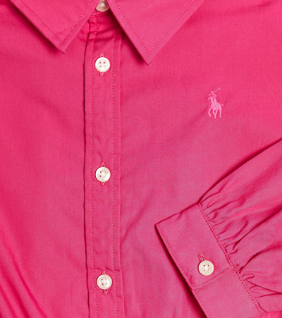 Shop Polo Ralph Lauren Tiered Cotton Poplin Dress In Pink