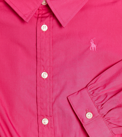 Polo Ralph Lauren Tiered Cotton Poplin Dress In Pink