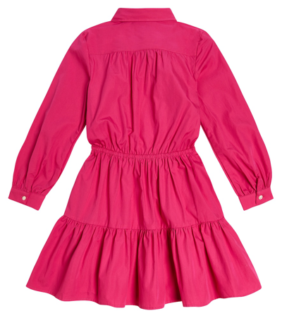 Polo Ralph Lauren Tiered Cotton Poplin Dress In Pink