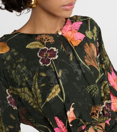 Agua By Agua Bendita + Net Sustain Antonieta Habitat Floral-print Jacquard Maxi Dress In Multicoloured