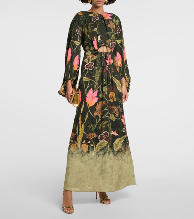 Agua By Agua Bendita + Net Sustain Antonieta Habitat Floral-print Jacquard Maxi Dress In Multicoloured