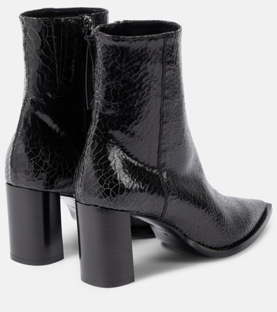 Shop Dorothee Schumacher Crackle Edginess Leather Ankle Boots In Black