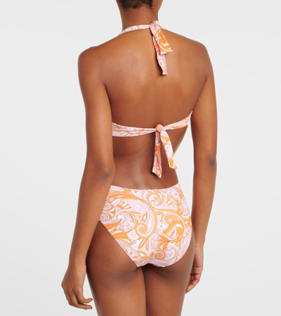 Shop Melissa Odabash Colombia Printed Bikini Top In Orange