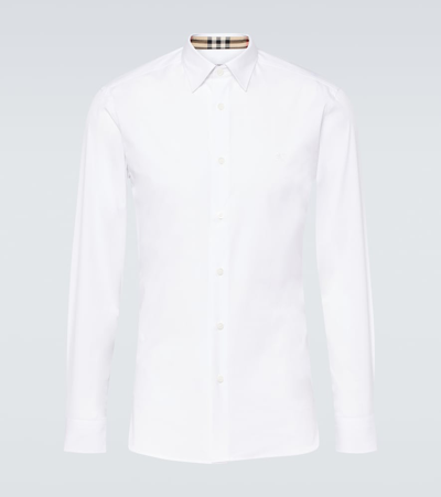 Shop Burberry Cotton-blend Shirt In White