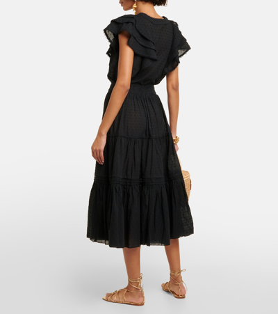 Poupette St Barth Brie Cotton-blend Midi Skirt In Black