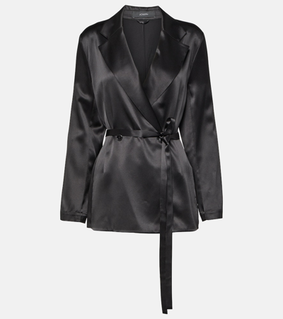 Shop Joseph Joubert Silk Satin Jacket In Black